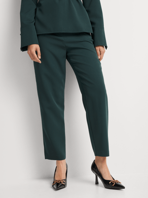 Tapered Leg Half Elasticated Waist Broad Hem Pants