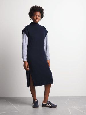 Women's Canvas Cotton Sleeveless Knitwear Column Dress