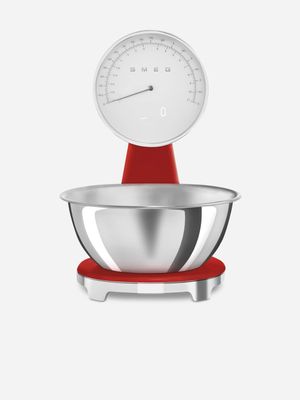 Smeg Retro Digital & Analogue Kitchen Scale 5kg Red