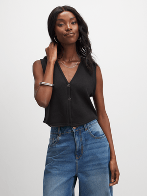 Jet Women's Black Waistcoat