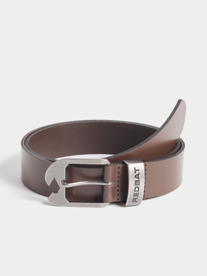 Redbat Unisex Buckle Detail Leather Brown Belt