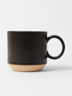 Fluted Mug Black 400ml