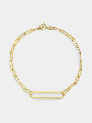 Yellow Gold Fancy Link ID Bracelet