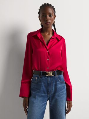 Long Sleeve Satin Shirt
