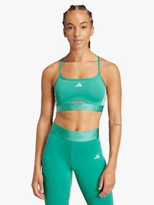 adidas Womens Hyperglam Semi Court Green Bralette