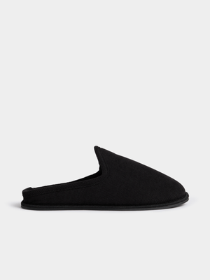 Jet Men's Black Mule Slippers