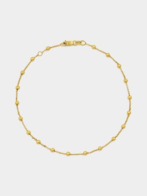 Yellow Gold & Sterling Ball Station Anklet