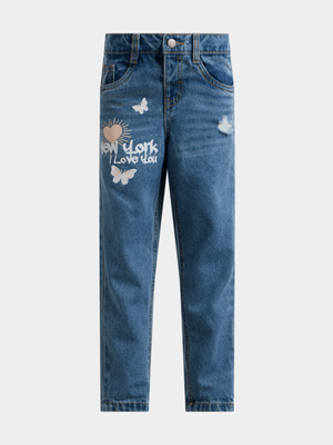 Jet Younger Girls Blue New York Mom Jeans