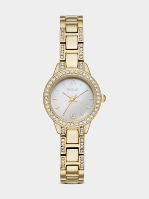Relic By Fossil Tenly Gold Plated Bracelet Watch