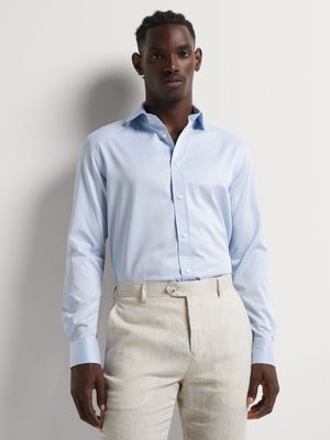 Fabiani Men's Blue Twill Cutaway Shirt