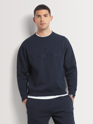 Fabiani Men's Navy Crew Neck Sweatshirt