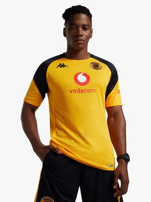 Mens Kappa Kaizer Chiefs Abou Pro 7 Yellow/Black Jersey