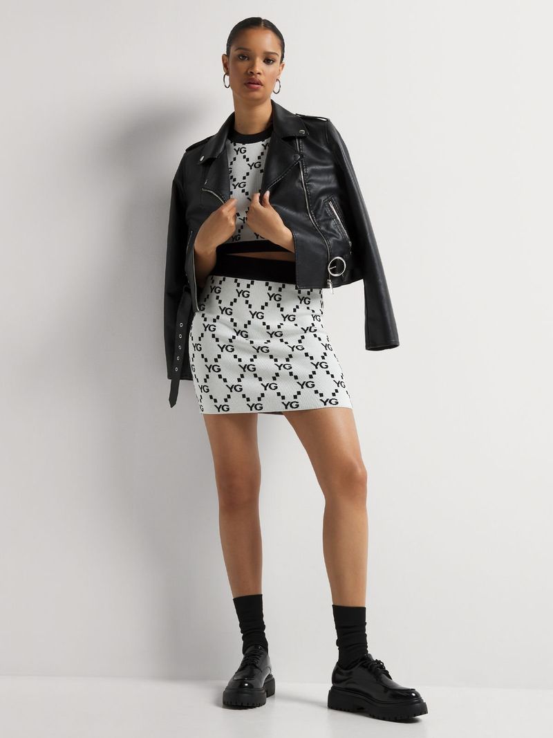 Y&G Co-ord Monogram Knit Mini Skirt | Bash