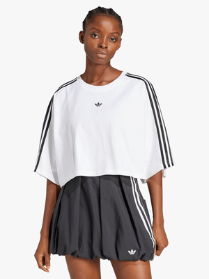 adidas Originals Women's Adilenium Season 3 White Oversized Boxy T-Shirt
