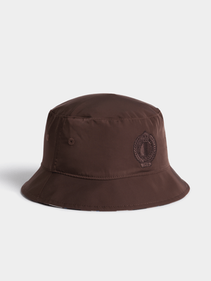 Fabiani Men's Blue/Brown Check Reversible Bucket Hat