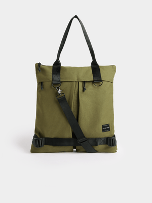 Relay Jeans Men's Canvas Shopper Green Bag