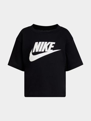 Girls Toddler Nike Club Black Boxy Tee