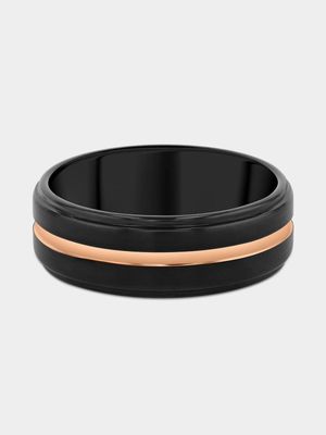 Tungsten Black & Gold Tone Ring