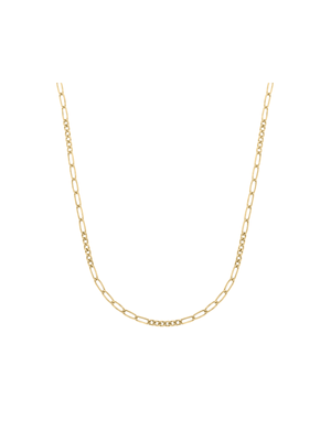 Yellow Gold & Sterling Silver Yellow Figaro Chain