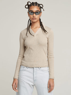 G-Star Women's Polo Beige Slim Top