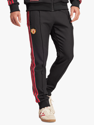 adidas Mens Manchester United Terrace Icon Originals Black Track Pants
