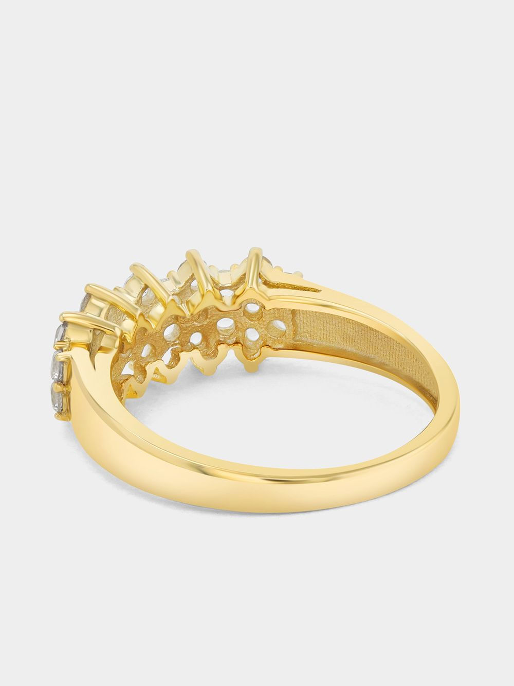 Yellow Gold Cubic Zirconia Pavé Cluster Ring | Bash