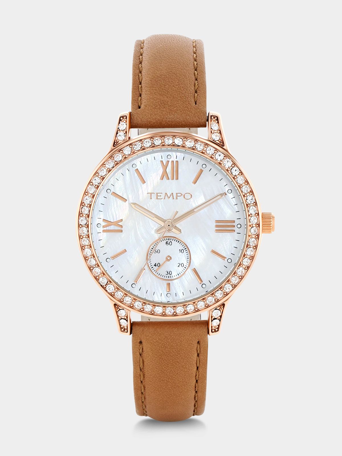 American Swiss Women's Watches Tempo Rose Plated Mother Of