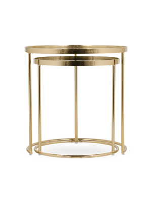 Antique Mirror Side Table Set
