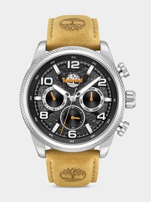 Timberland Henniker II Stainless Steel Grey Dial Tan Leather Watch