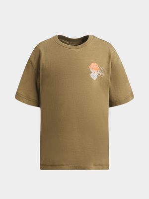 Exact Older Boy's Green Back Graphic Print T-Shirt