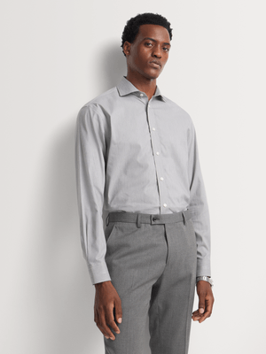 Fabiani Men's Grey Cutaway Collar Shirt