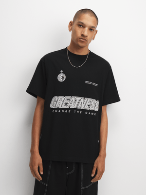 Redbat Athletics Men's Black Relaxed T-Shirt
