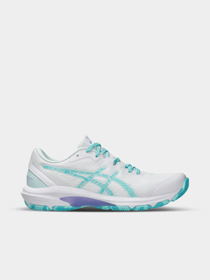 Asics Womens Netburner Shield FF White/Blue Netball Shoes