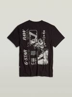 送料込★G-Star★Poster Back Gr R T Tシャツ G-Star Men's Poster Back Dark Black T-Shirt | Bash