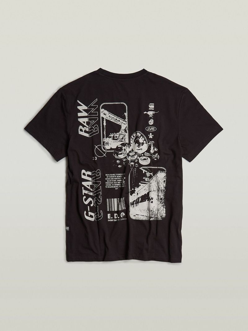 送料込★G-Star★Poster Back Gr R T Tシャツ G-Star Men's Poster Back Dark Black T-Shirt | Bash
