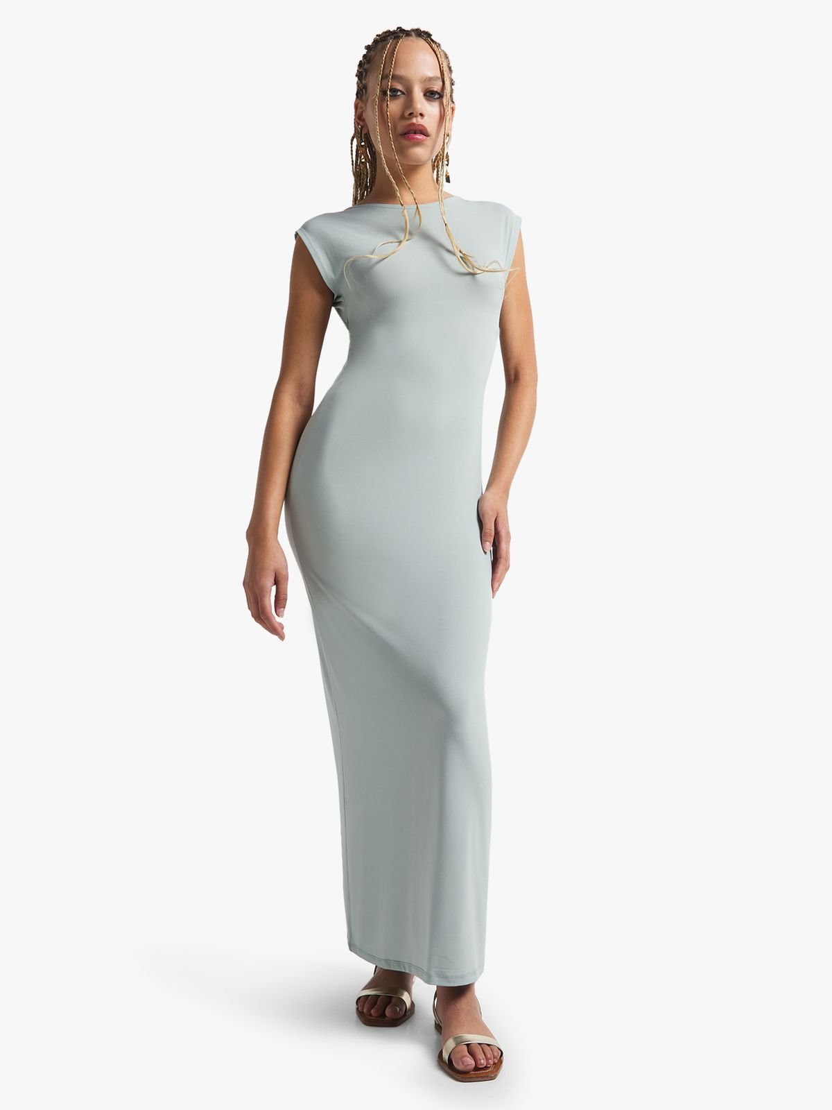 Sheah Open Back Dresses with Sweethart Dusty Sage Plus Size