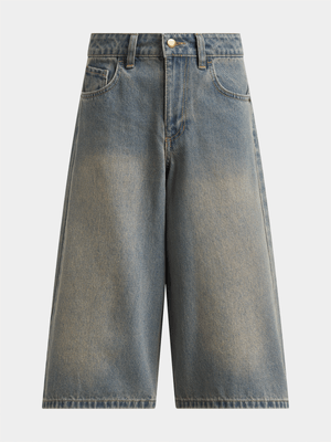 Jet Teen Girls Light Blue Baggy Denim Shorts