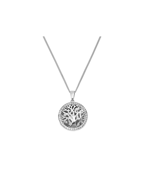 Sterling Silver Cubic Zirconia Tree Of Life Locket