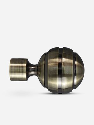 25mm Ridged Ball Finial Brushed Bronze