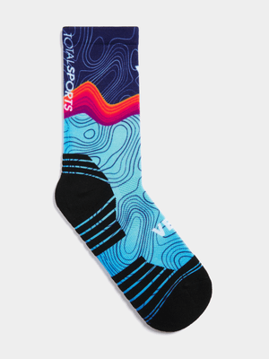 Versus Mens TTOM Mountain Print Multi Crew Socks