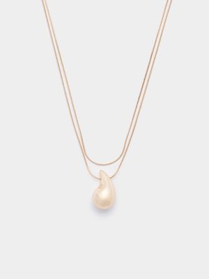 Double Tear Drop Pendant Necklace
