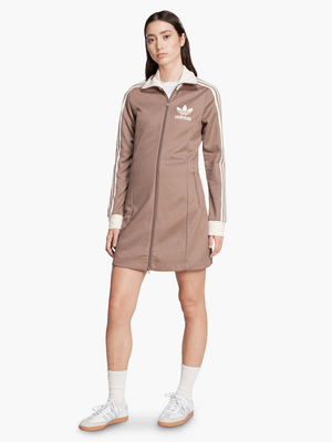 adidas Originals Women's 3-Stripes Brown Track Dress