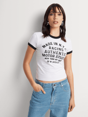 Made In NYC Fitted Ringer Baby Tee