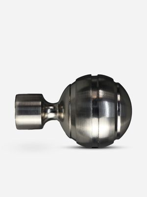 25mm Ridged Finial Brushed Silver