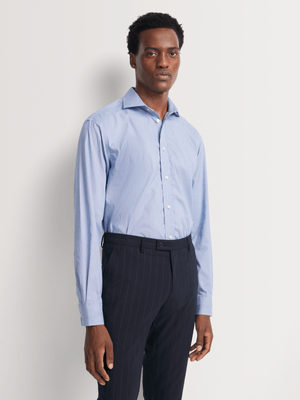 Fabiani Men's Blue Cutaway Collar Shirt