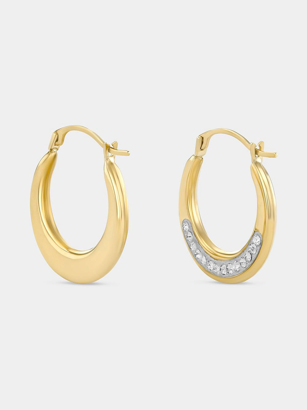 STERLING SILVER GOLD THICK POLISHED CREOLE HOOP
