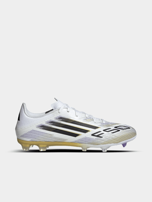 adidas Mens F50 League FG/MG White/Gold Boots