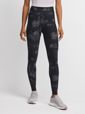 TS Womens Flex Fitness All Over Print Black Tights