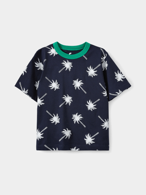 Cotton On Kids Boy Navy Jonny Short Sleeve Graphic Print T-shirt