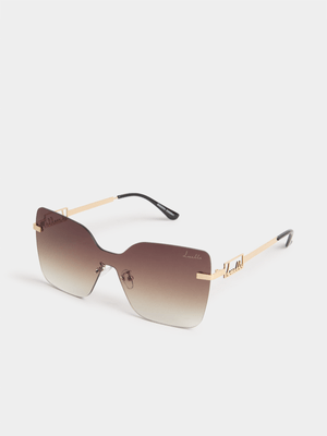 Luella Rimless Wrap Sunglasses